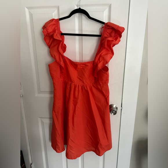 Marvelous Time Orange Ruffled Mini Dress - Picture 6 of 6